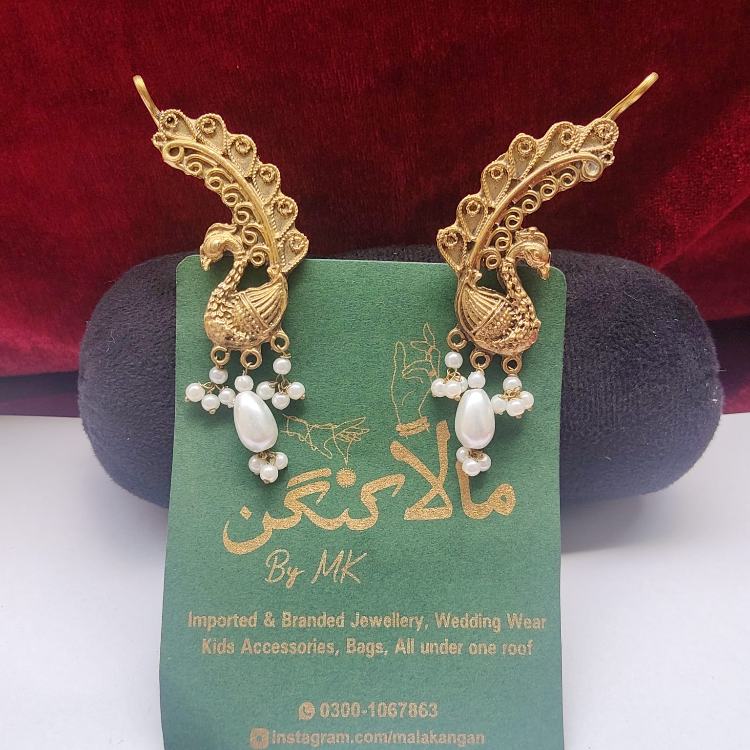 Golden Oxidized Ear cuff - Mala Kangan