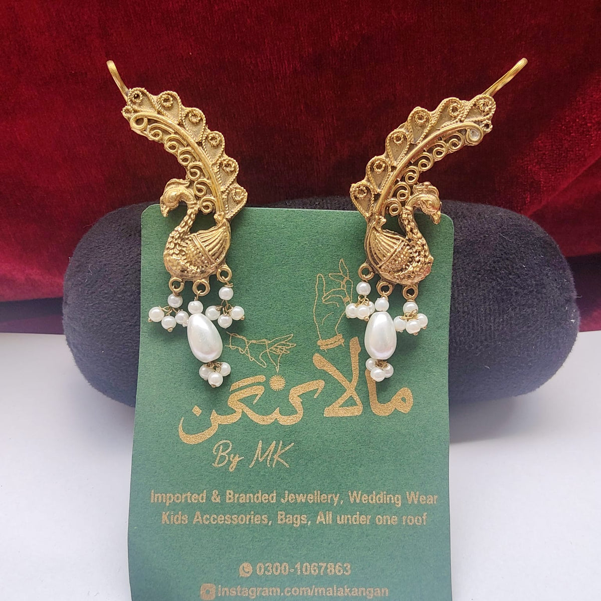 Golden Oxidized Ear cuff - Mala Kangan
