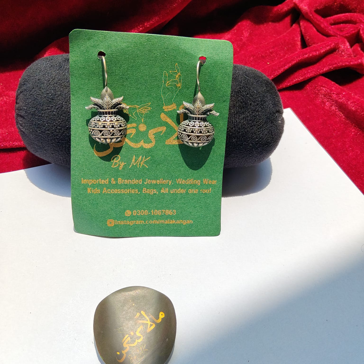 Oxidized Kalash Drop - Mala Kangan
