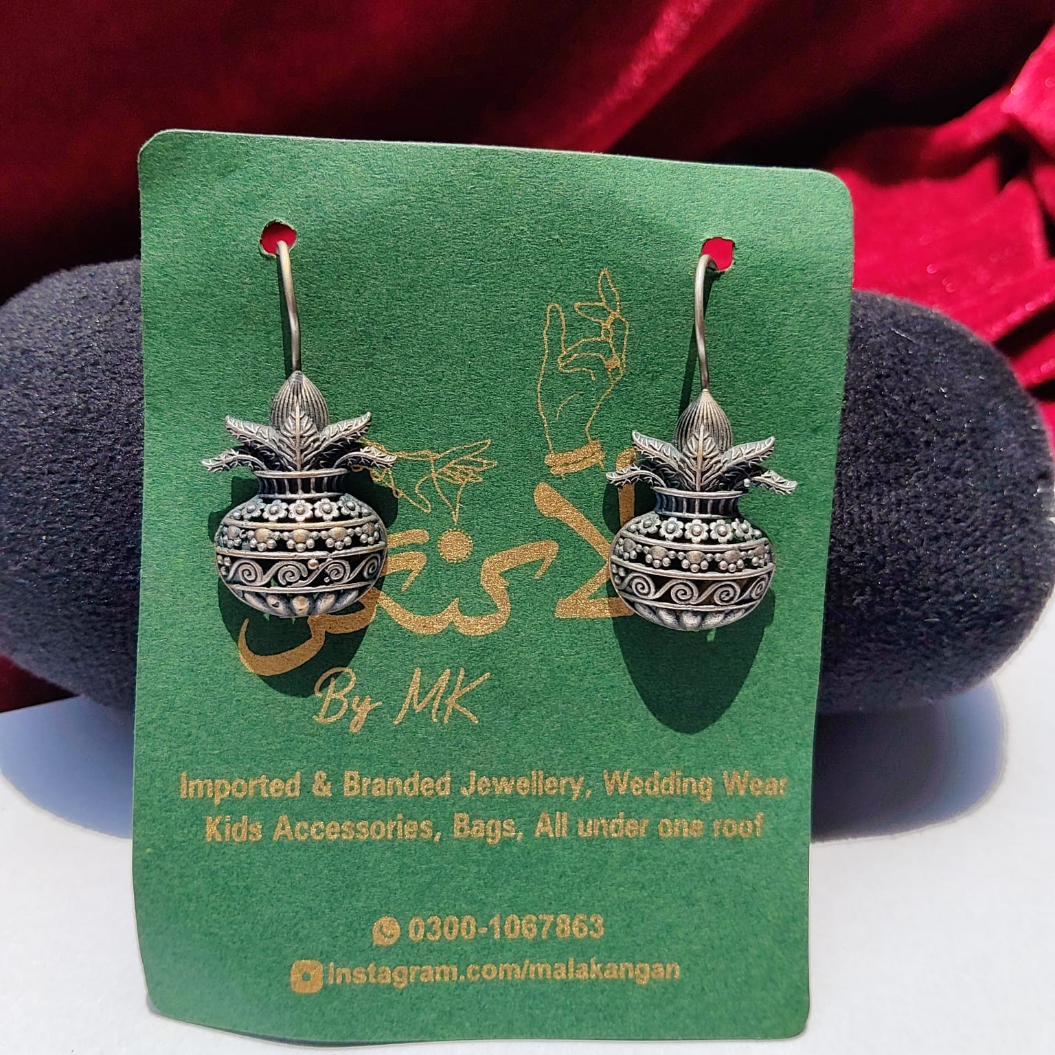 Oxidized Kalash Drop - Mala Kangan