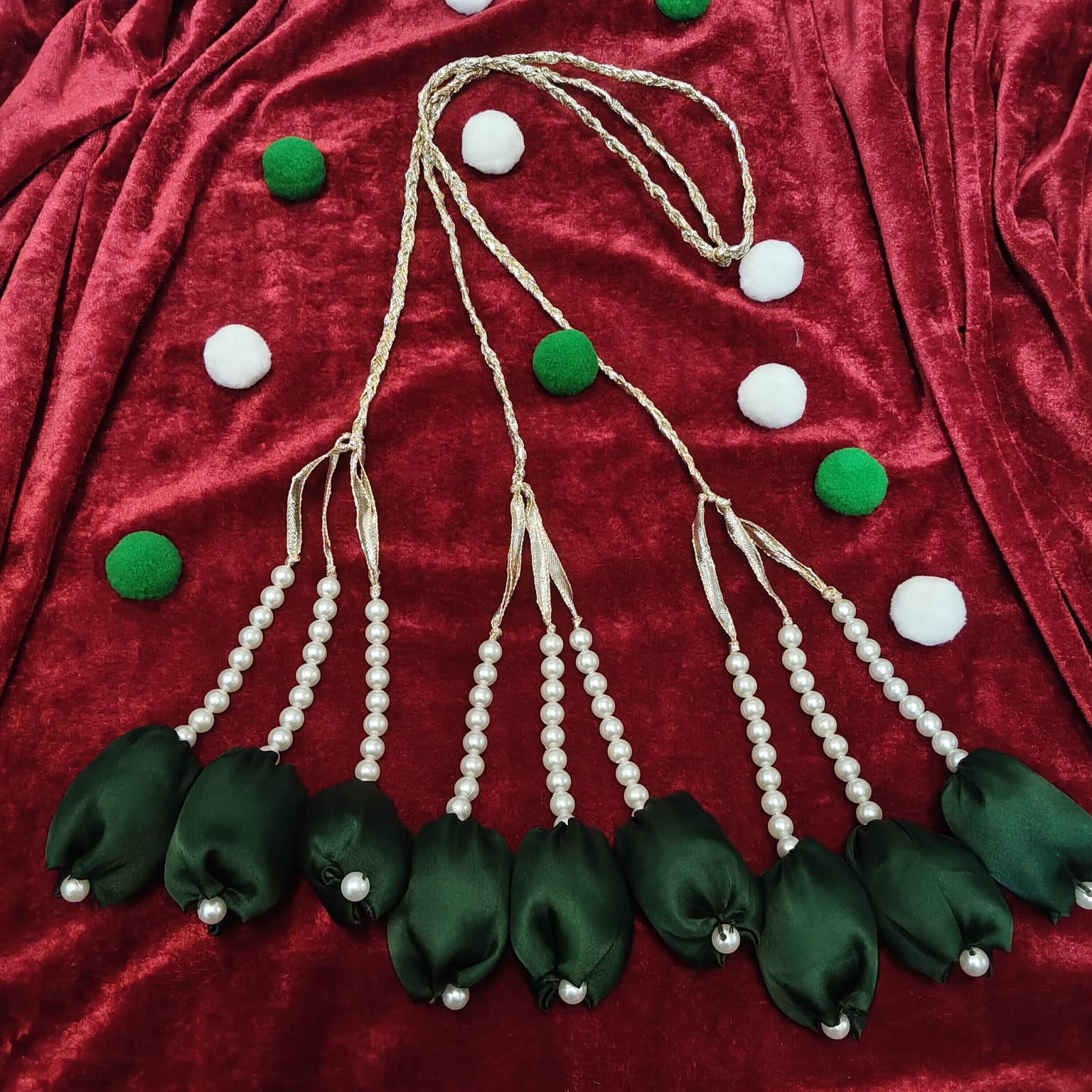 Green Tulip Paranda - Mala Kangan