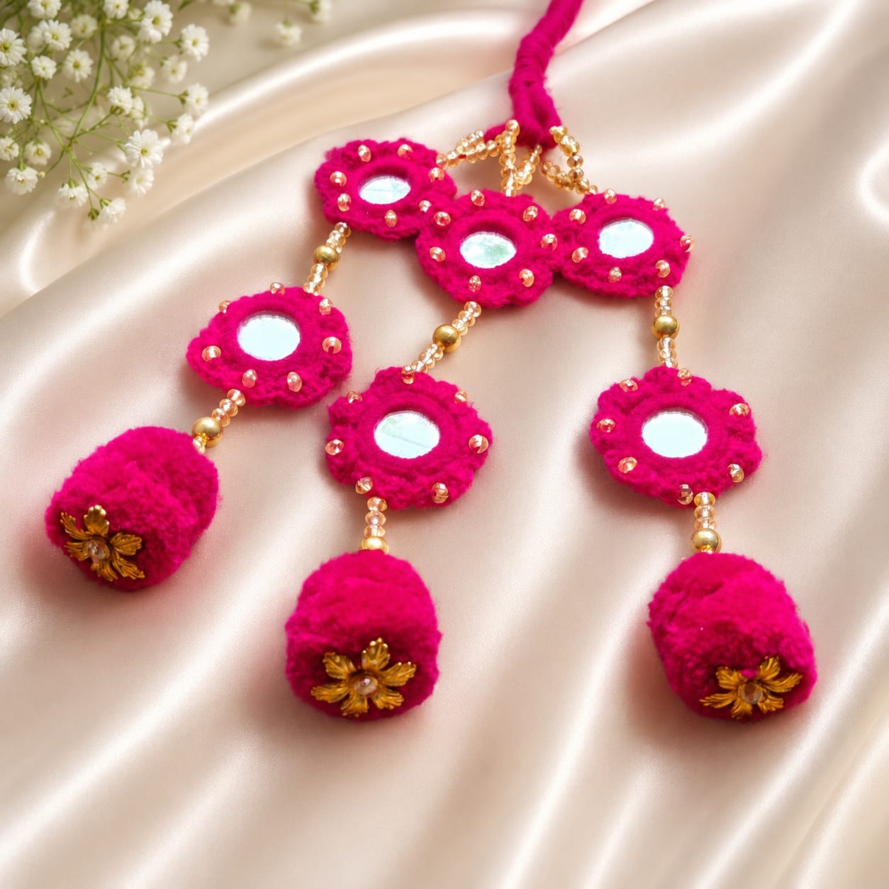Pink Handmade Paranda - Mala kangan