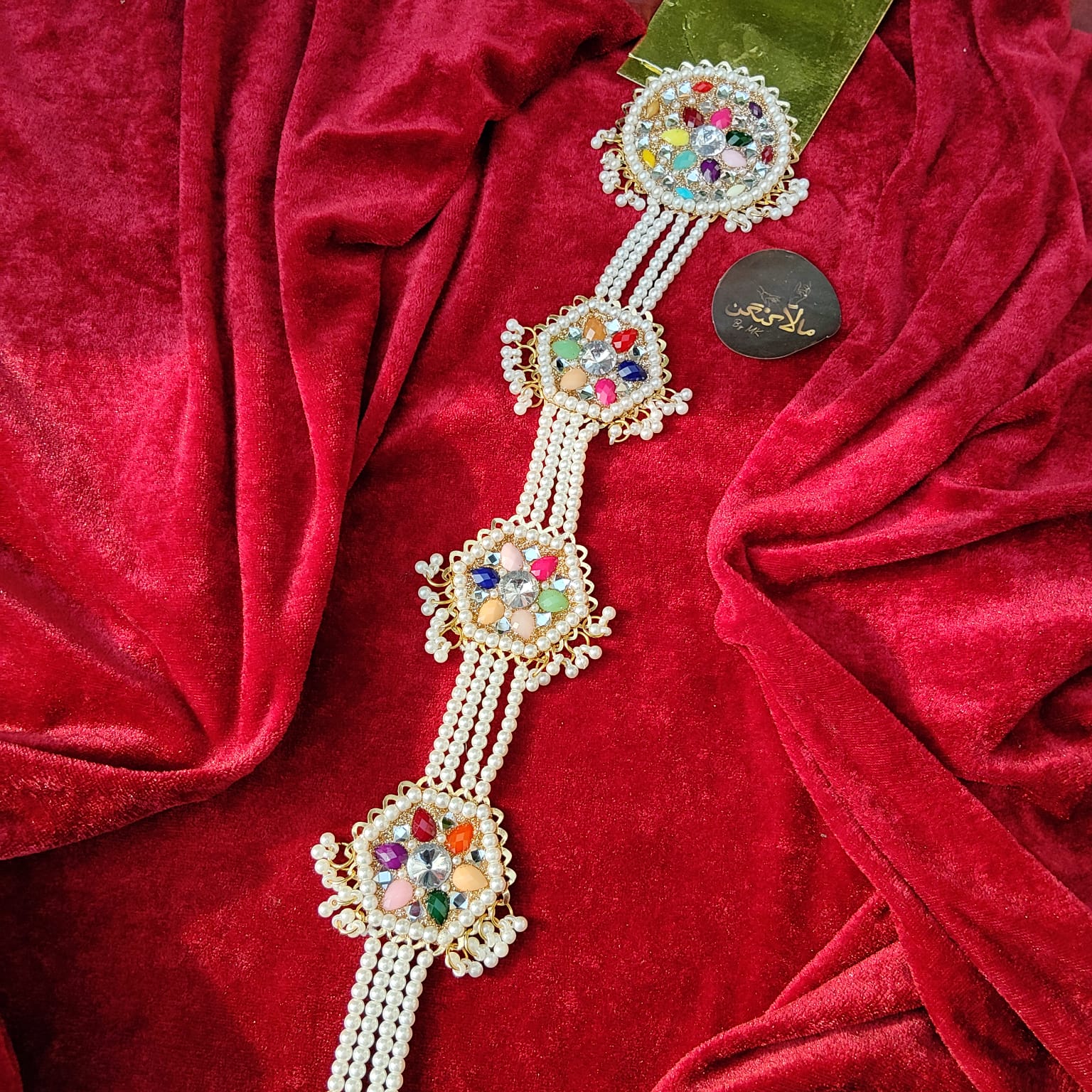 Pearl Metal Hair Paranda - Mala Kangan