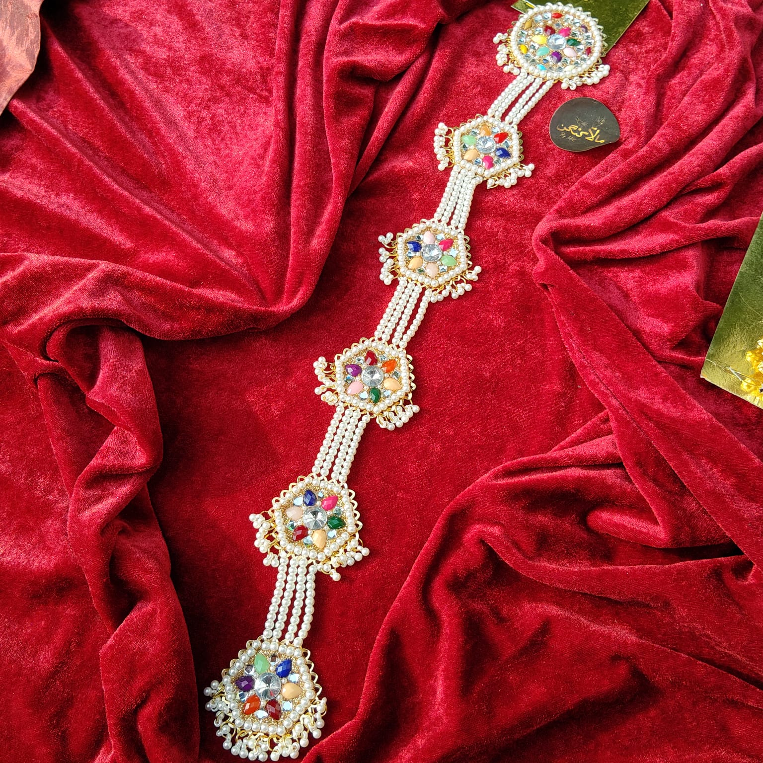 Pearl Metal Hair Paranda - Mala Kangan
