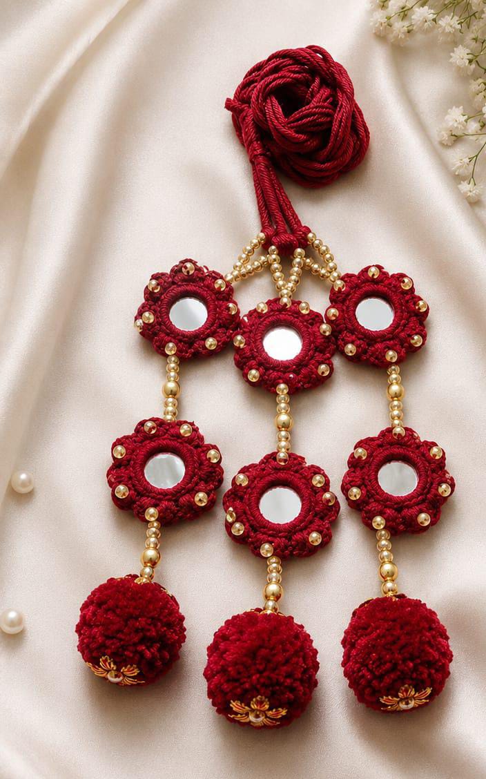 Mehroon Hand-Made Paranda - Mala Kangan