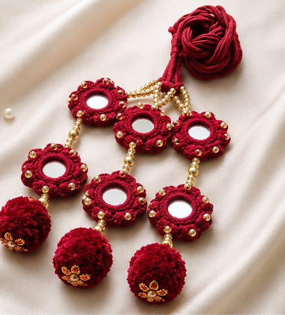 Mehroon Hand-Made Paranda - Mala Kangan