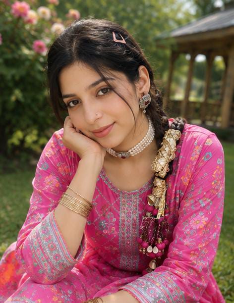 Pink Butterfly Tassel Paranda - Mala Kangan