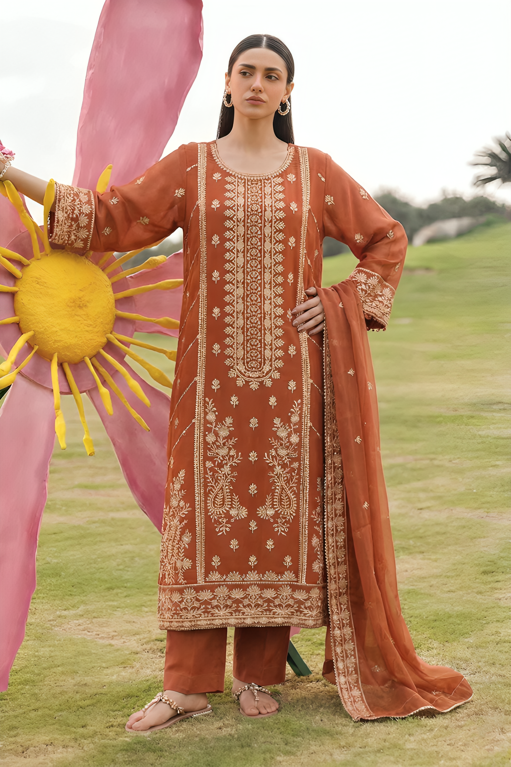 WFCU-01 Formal Embroidery Chiffon Unstitched 3-PCS