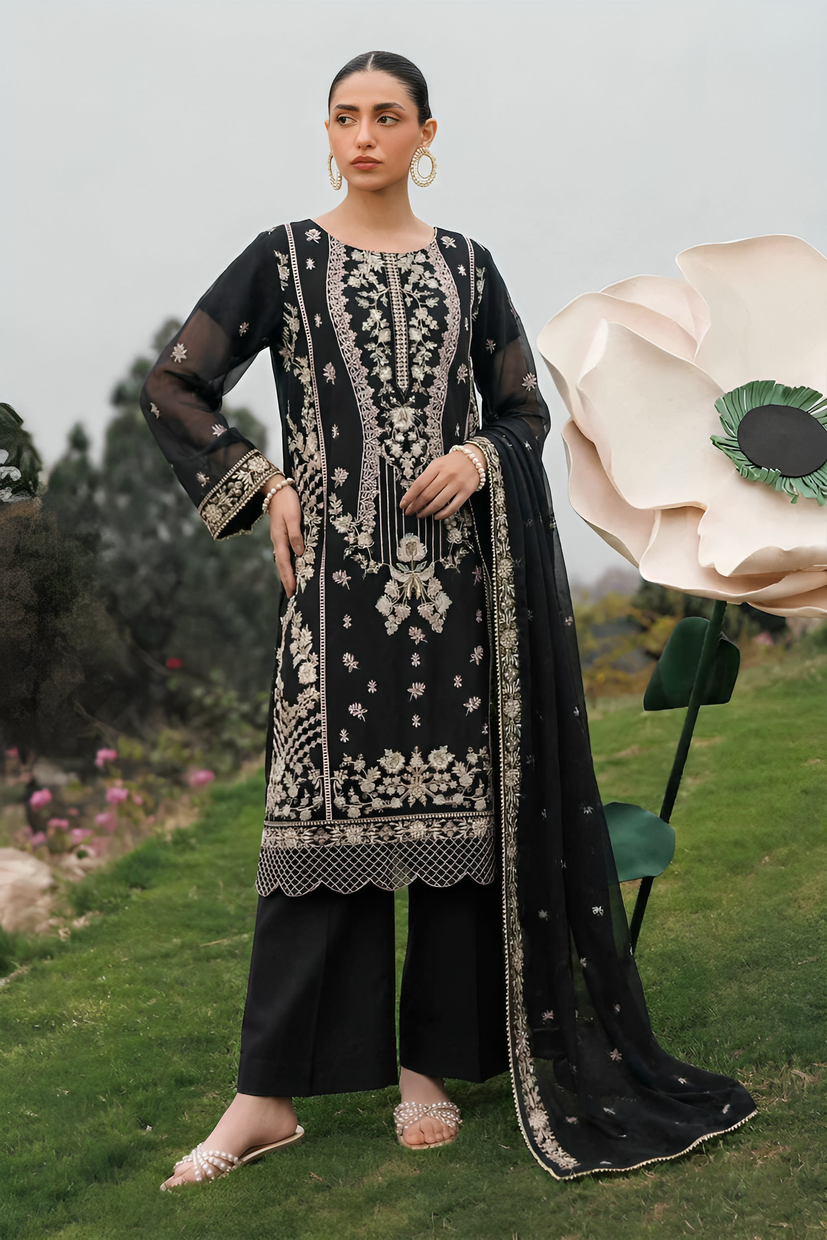 WFCU-05 Formal Embroidery Chiffon Unstitched 3-PCS