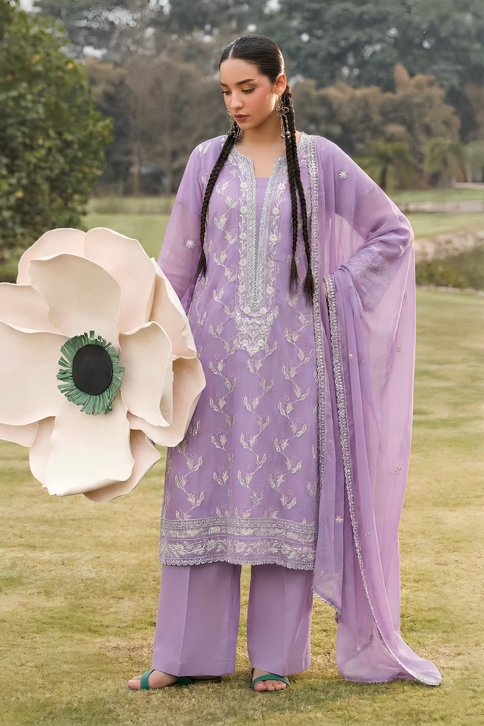 WFCU-06 Formal Embroidery Chiffon Unstitched 3-PCS