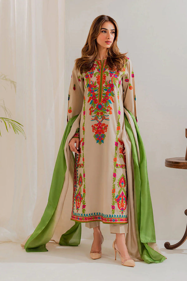 MULTI BEIGE Emb 3Pcs - Urban Haya