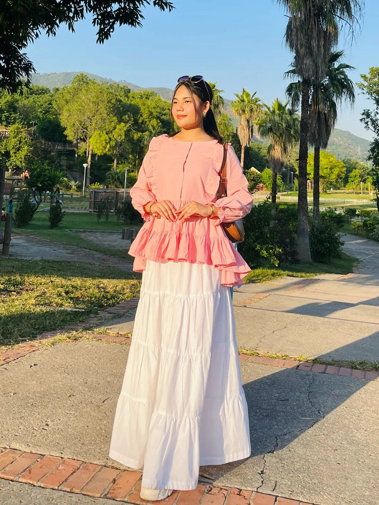 1 Piece Cotton Peplum Shirts For Women “ Modest & Elegant Tops - Urban Cut