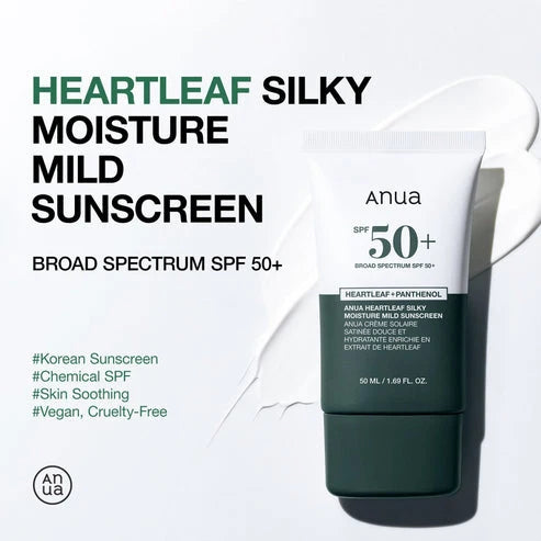 Anua Heartleaf Silky Moisture Sun Cream SPF 50+ PA+++ - 50ml
