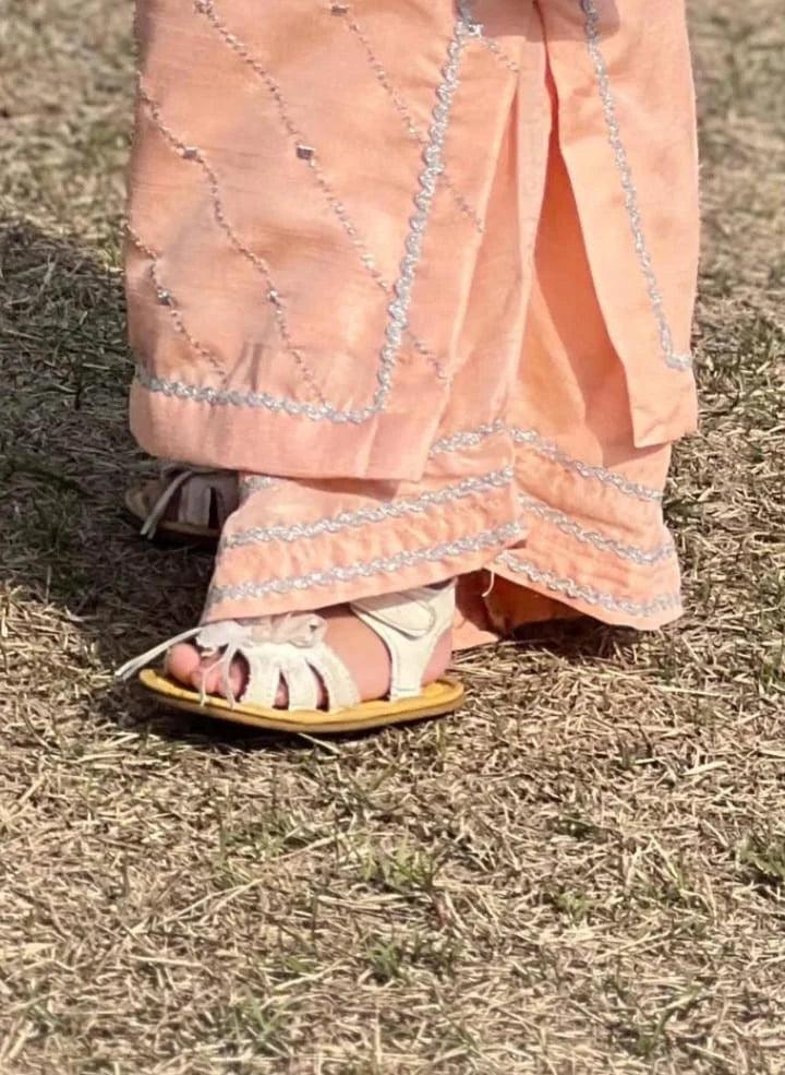 Girls Raw Silk 2Pcs Delicate-Peach - Urban Cut