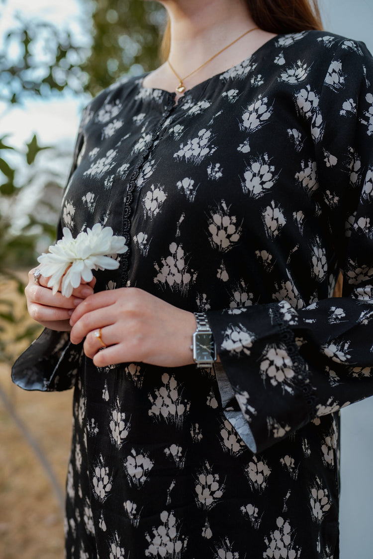 Black and white Floral Print - Eleganza