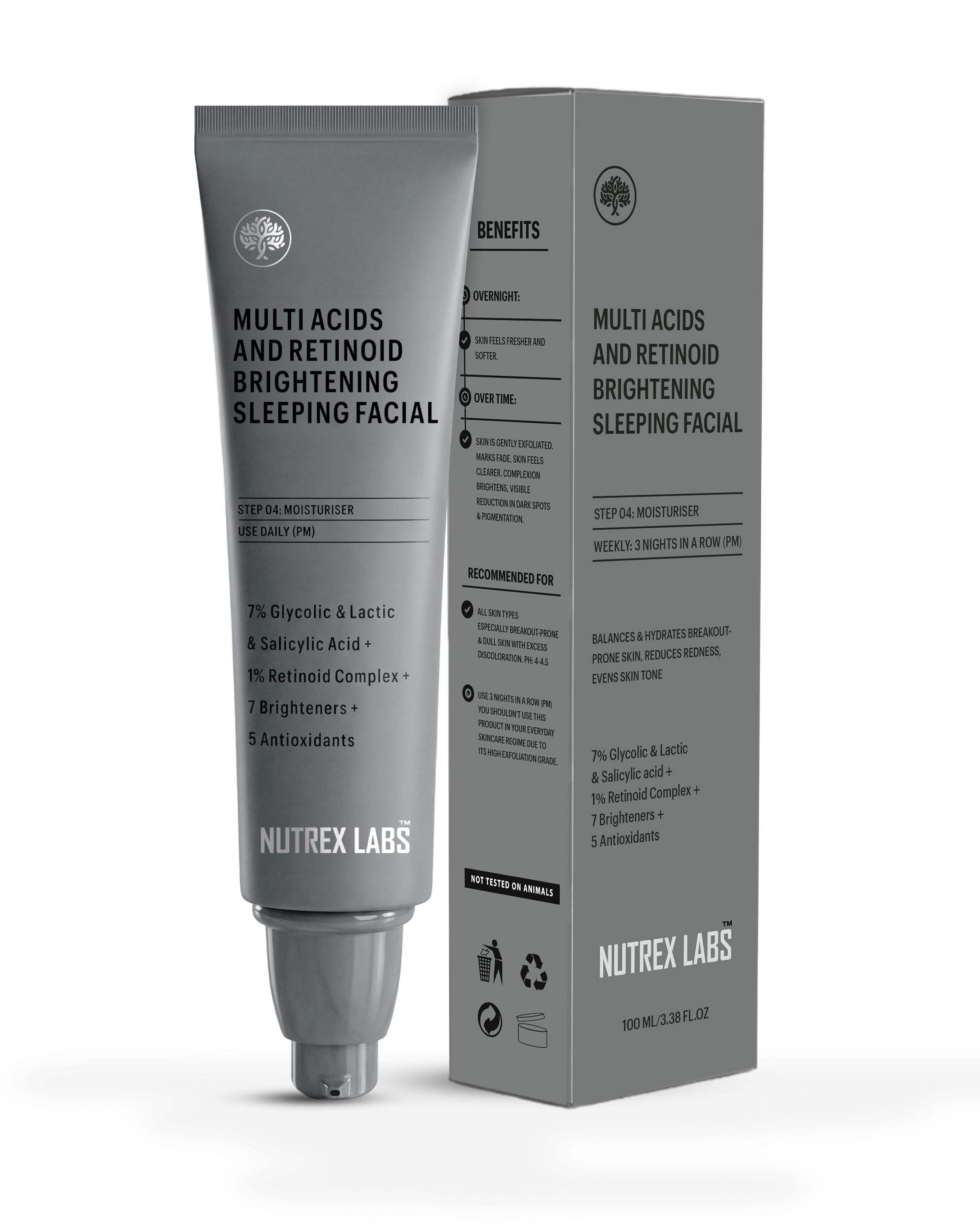 Multi Acids & Retinoid Brightening Sleeping Facial - Nutrex Labs