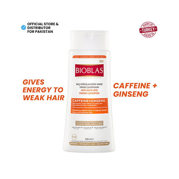 Bioblas - Anti-Hair Loss Energy Shampoo (Caffiene + Ginseng) 360Ml -
