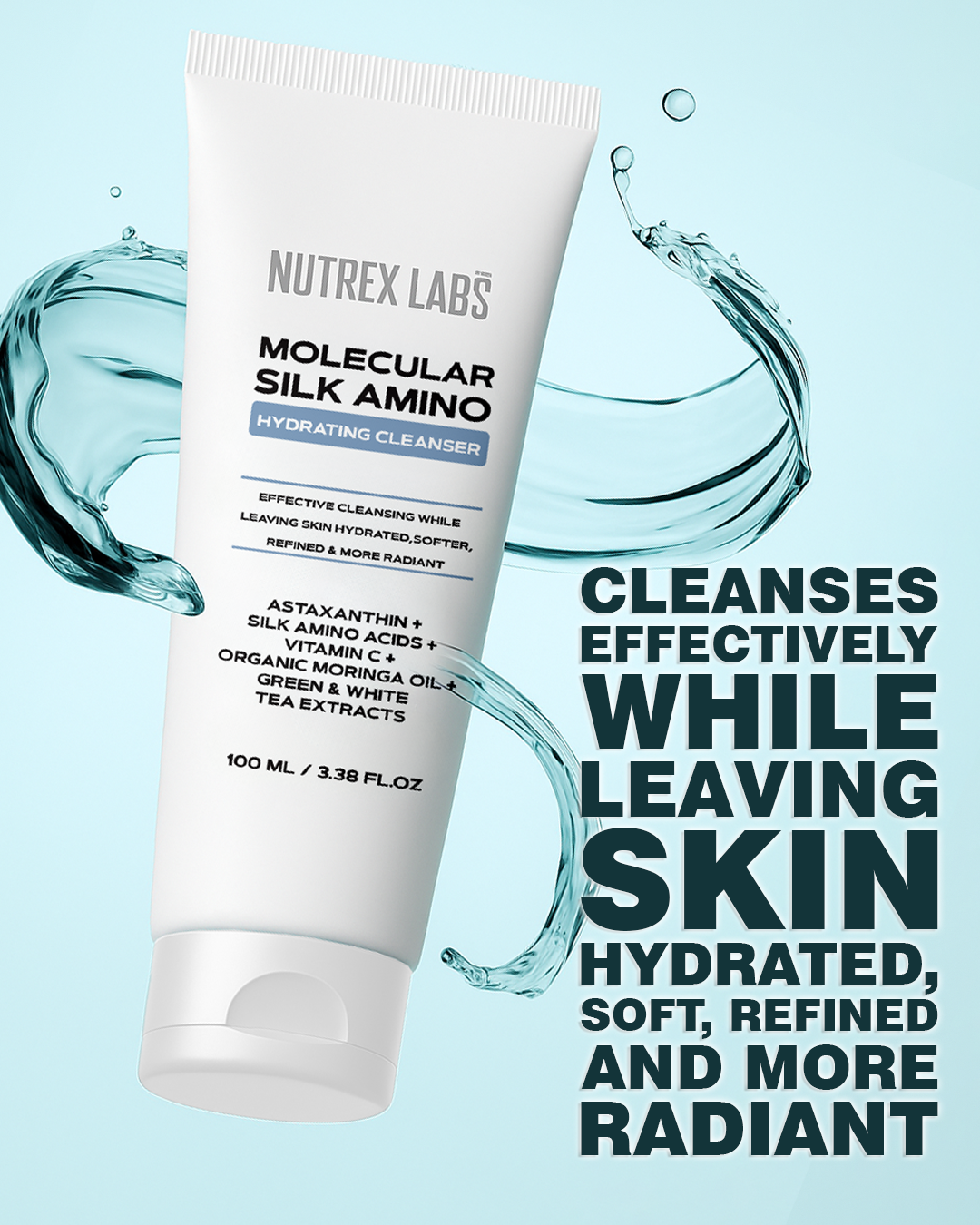 Molecular Silk Amino Hydrating Cleanser 100ml - Nutrex Labs