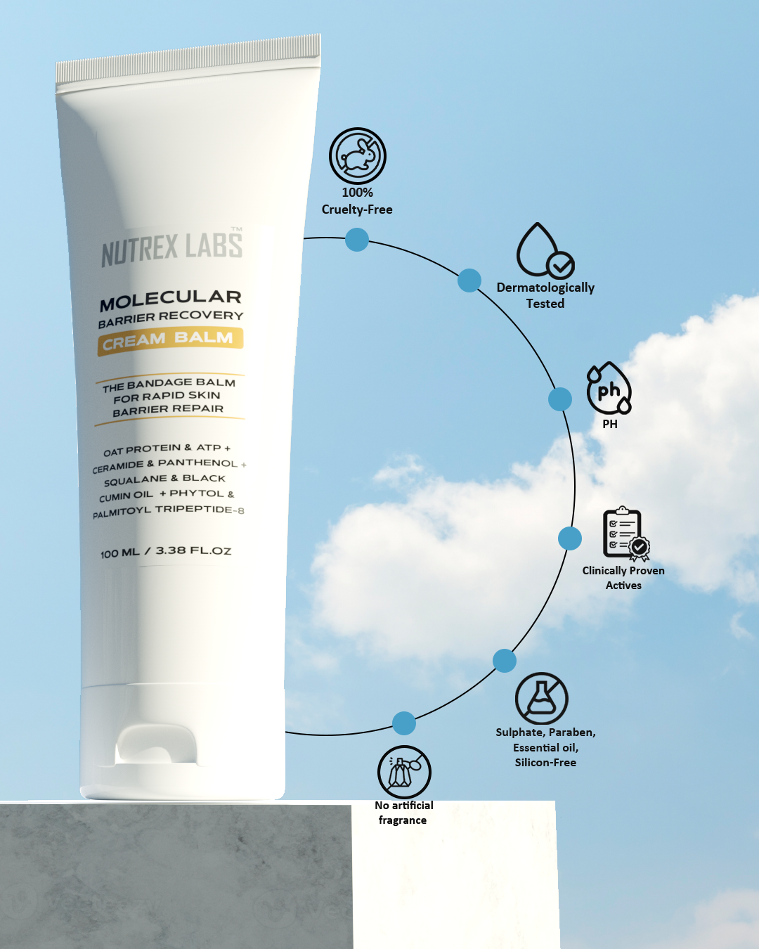 Molecular Barrier Recovery Cream Balm 100ml - Nutrex Labs