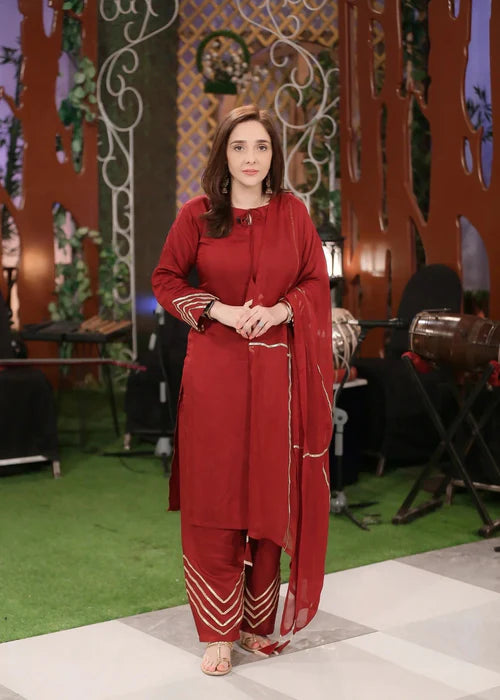 Wine Straight Kurta Set - Zeekstore
