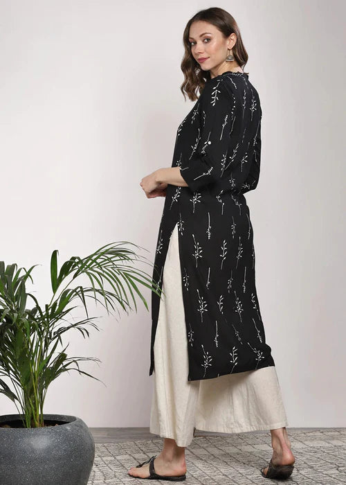 Black Printed Kurta Set - Zeekstore