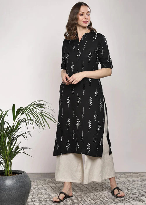 Black Printed Kurta Set - Zeekstore
