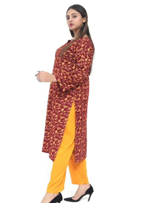 Maroon Printed Basic Set - Zeekstore