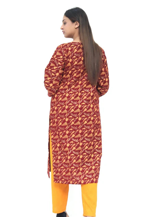 Maroon Printed Basic Set - Zeekstore