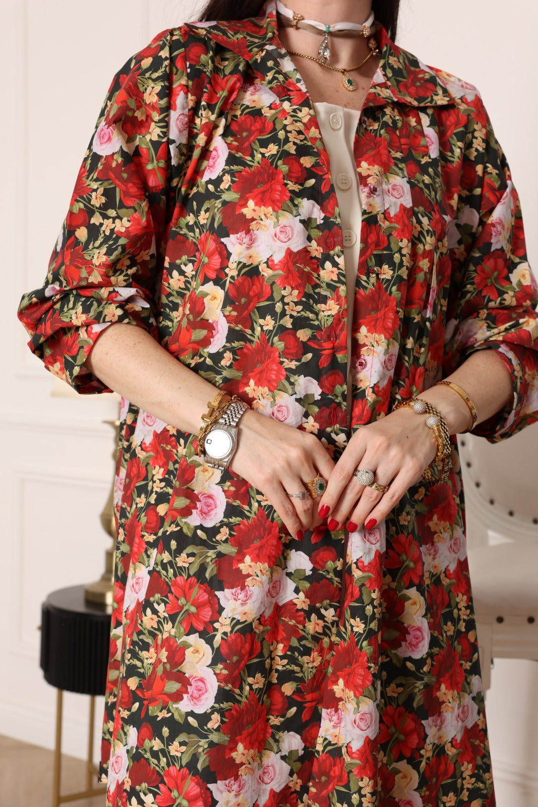 Midnight Bloom Floral Tunic - Meemseen Independent