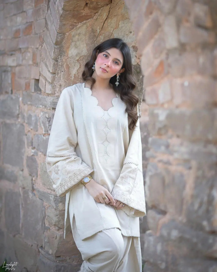 Embroidered Cotton Lawn  2-Piece Co-Ord Set - Urban Cut