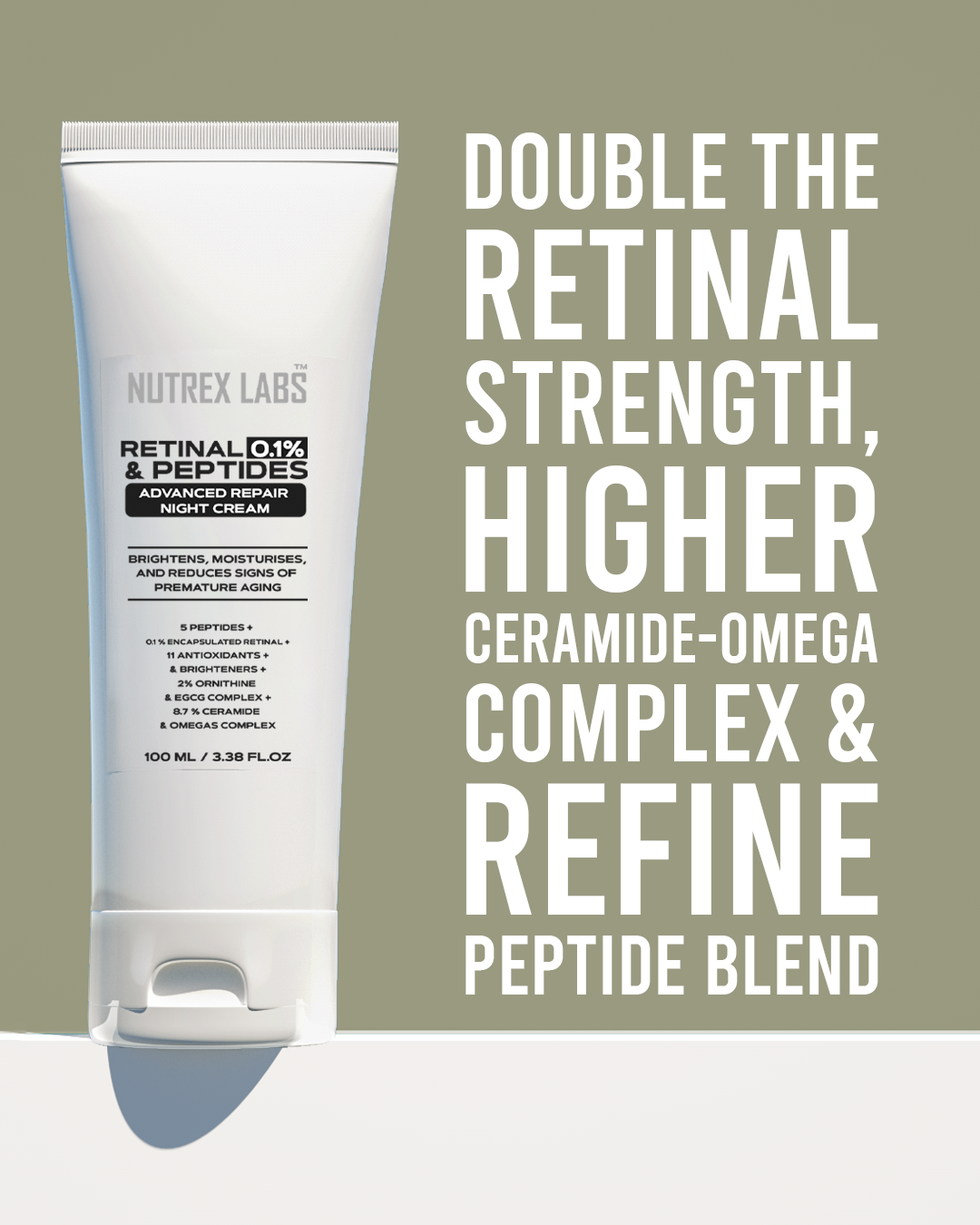 Retinal 0.1% & Peptides Advanced Repair Night Cream - Nutrex Labs