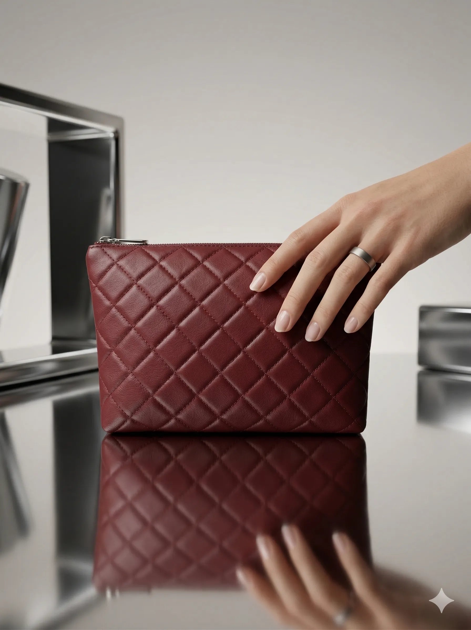 Fizz Makeup Pouch Maroon Handbag - Bag X