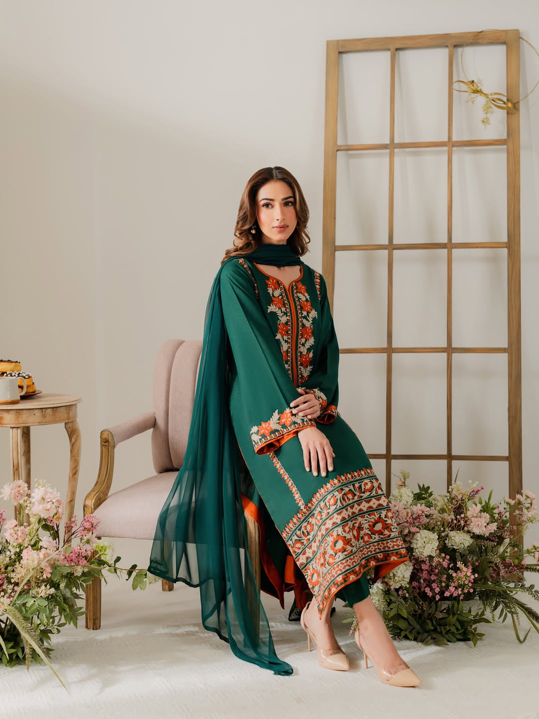 Multi Sabz 3Pcs EMB - Tawakal Closet