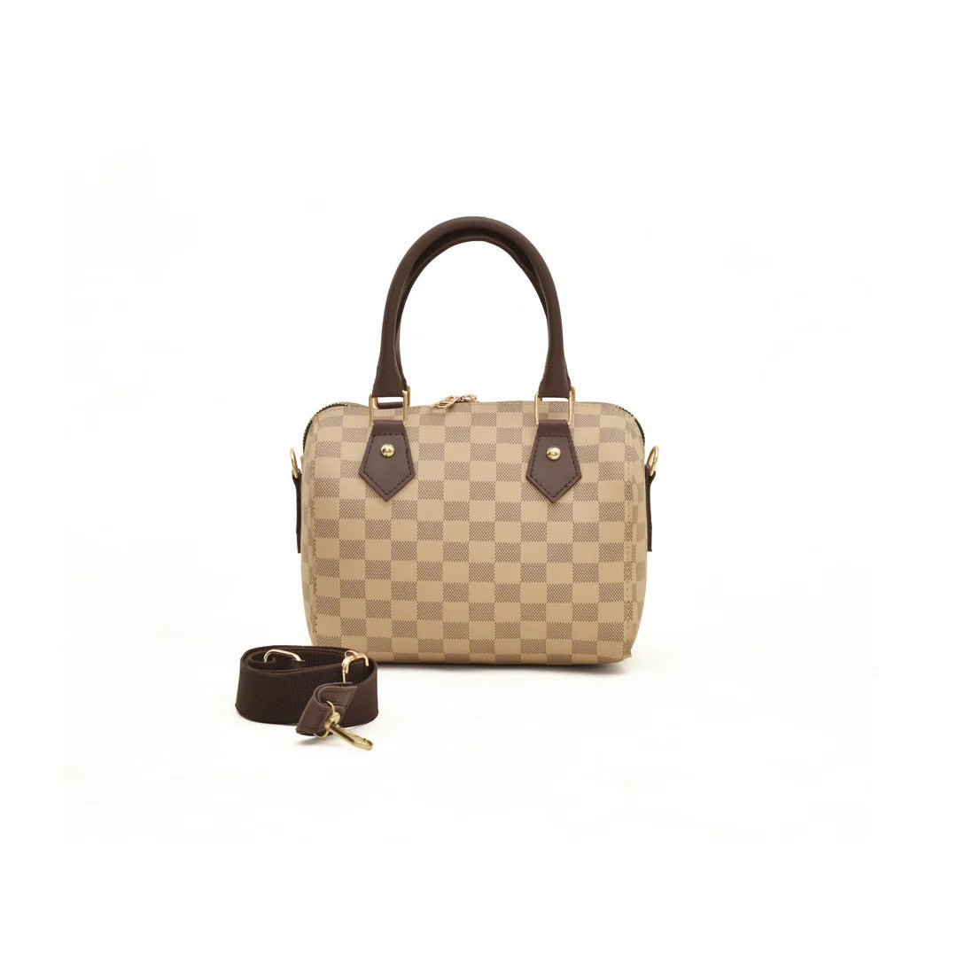 Creamy Royal Check Mini Handbag - Totewear