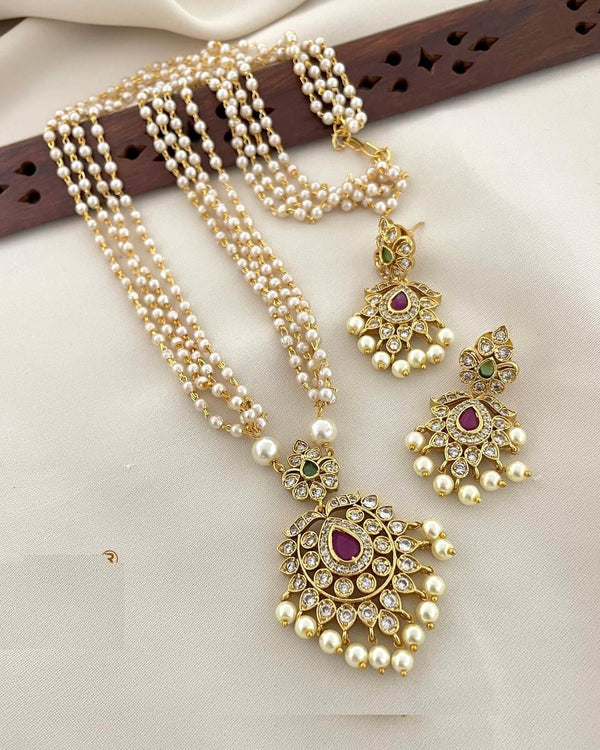 Phool Jadau Mala Set - Aloro Jewels