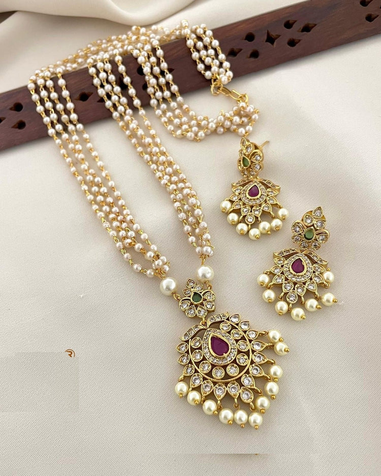 Phool Jadau Mala Set - Aloro Jewels