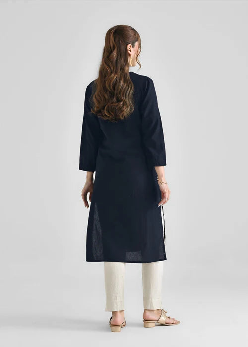 Black Basic Kurta D094 - Laal Kurti
