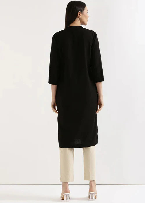 Black Basic Kurta Only - Laal Kurti