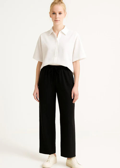 Classic Black Relaxed-Fit Trousers -