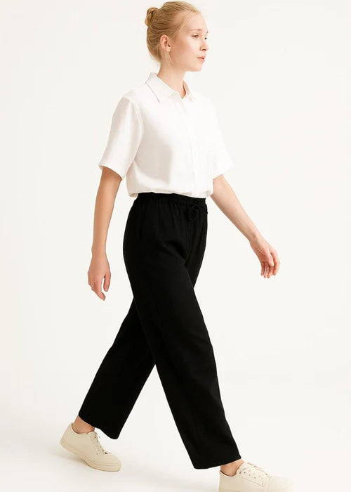 Classic Black Relaxed-Fit Trousers -