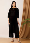 Black Puffed sleeves kurta set - Laal Kurti