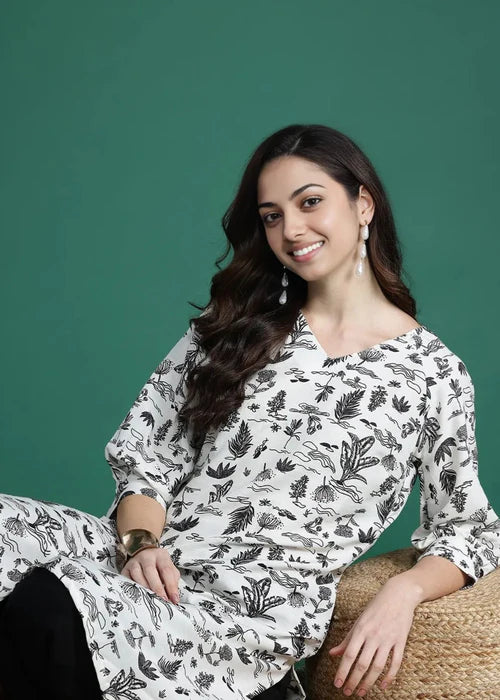 Printed Kurta Only D023 - Lall Kurti