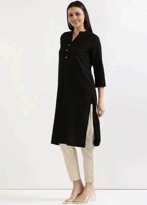Black Basic Kurta Only - Laal Kurti