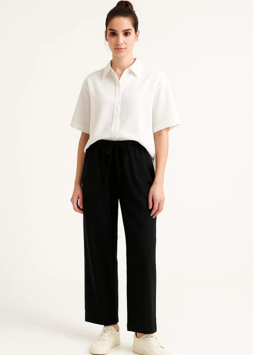 Classic Black Relaxed-Fit Trousers -