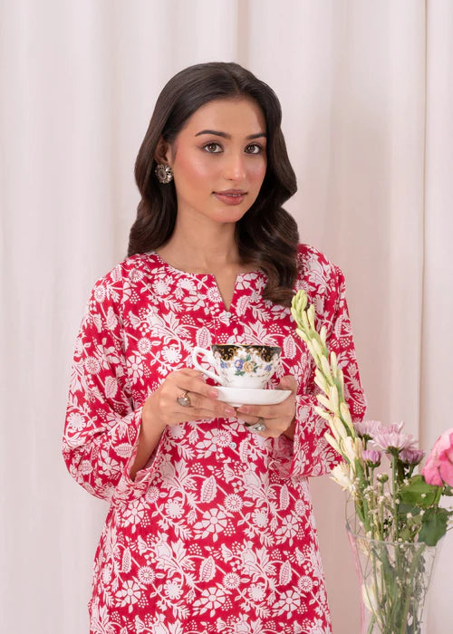 Printed Kurta Set D116 - Laal Kurti