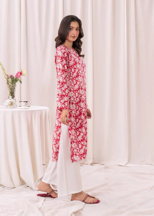 Printed Kurta Set D116 - Laal Kurti