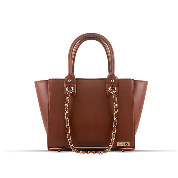Plush Choco Brown Handbag - Bag X