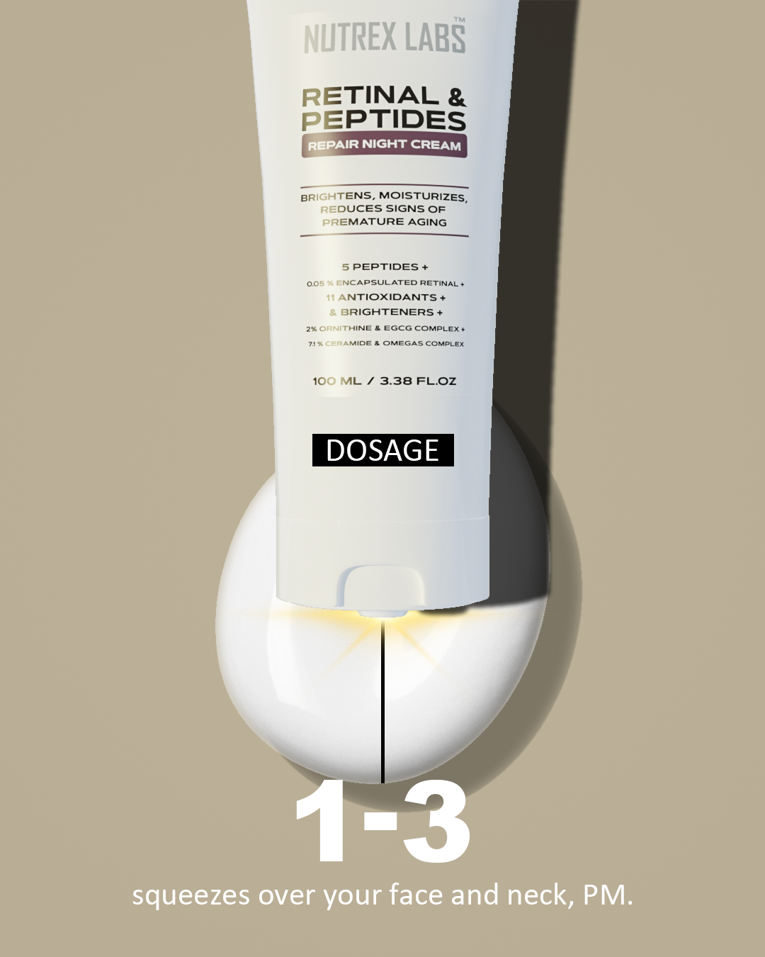 Retinal & Peptides Repair Night Cream - Nutrex Labs