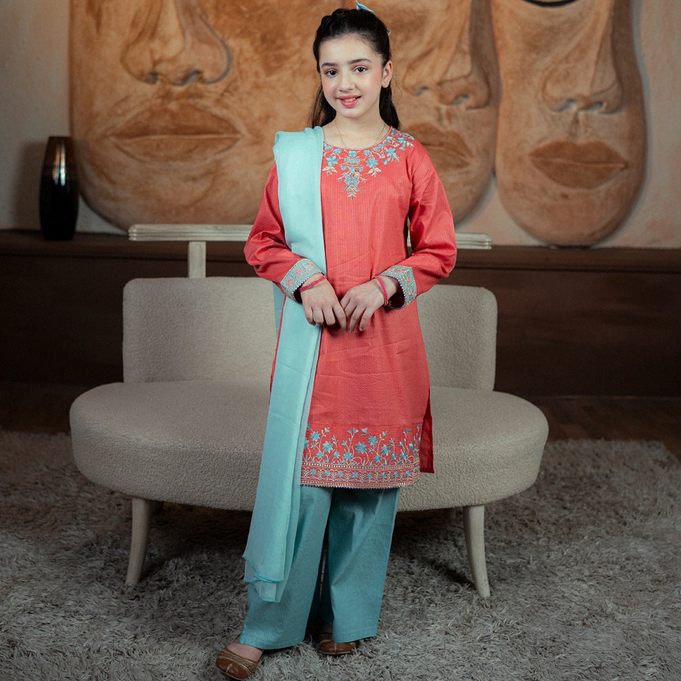 Embroidered Jacquard Suit – Mahgul