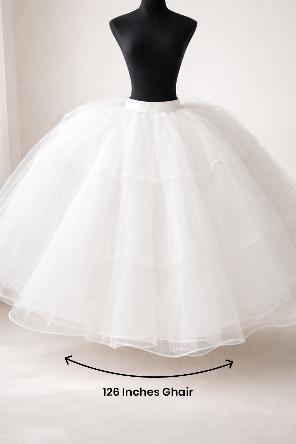 5 Frils Cover, 3 Hoops Ring Cancan Skirt For Heavy Bridal Dresses - Afshan
